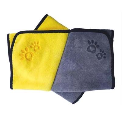 Полотенце для собак и кошек впитывающее из микрофибры 70*140см Petty желтое-3